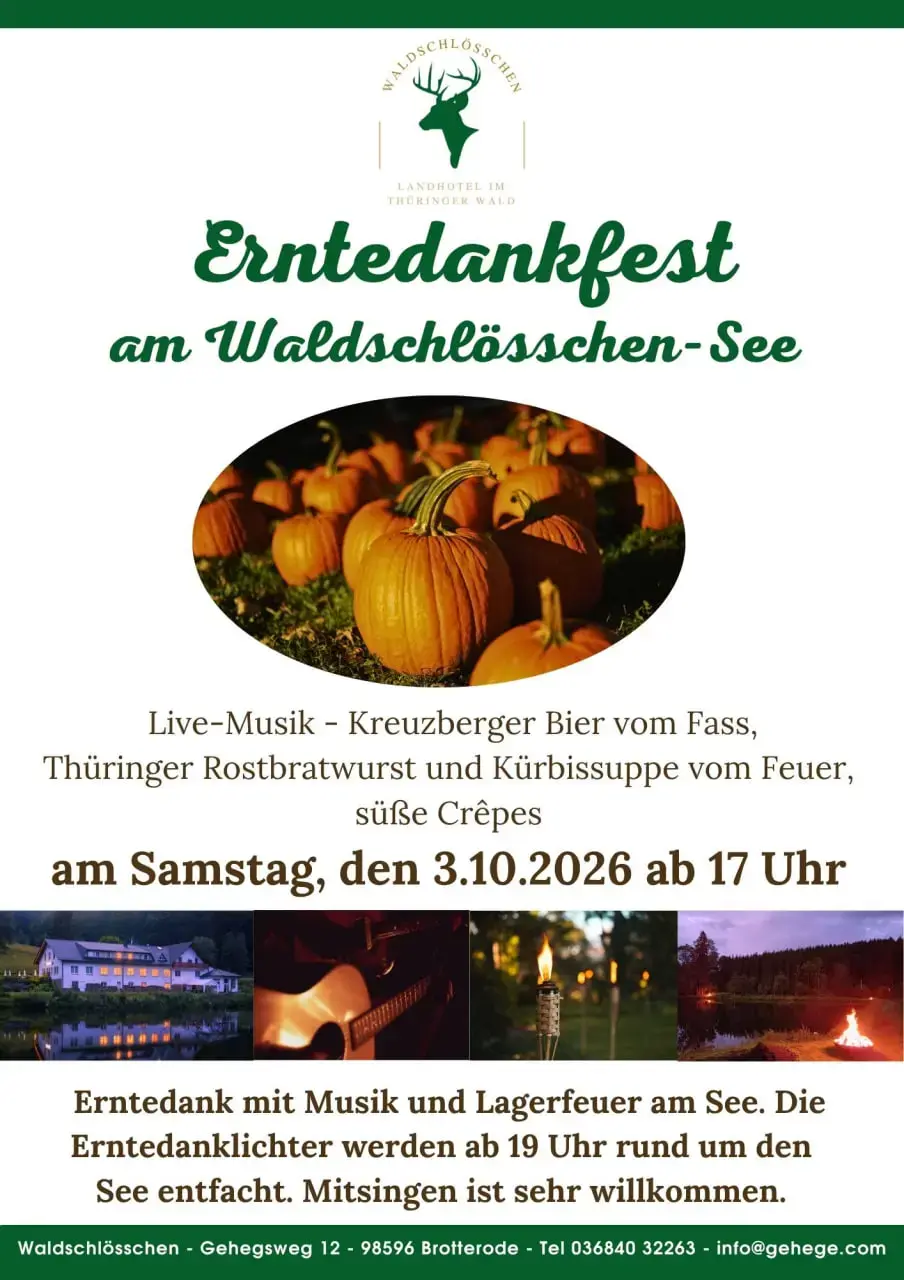 Flyer zum Erntedankfest am Waldschlösschen